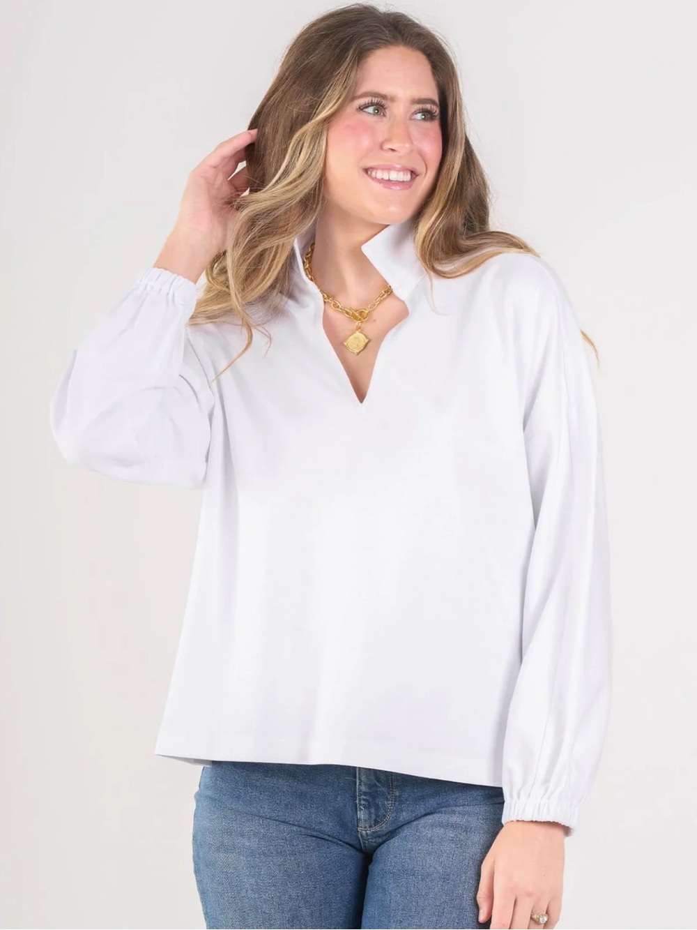 Emily McCarthy Poppy Popover Long Sleeve Top - NWT!